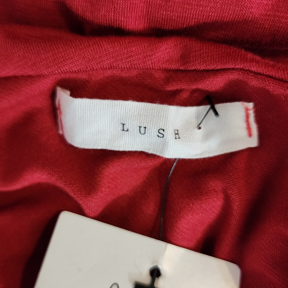 Lush Dress One Shoulder Rushed Mini Red Size L - Picture 11 of 11